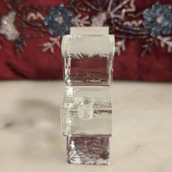 Vintage Wiesenthal hutte MCM German Clear Glass Angel Christmas Candle Holder - Picture 4 of 8